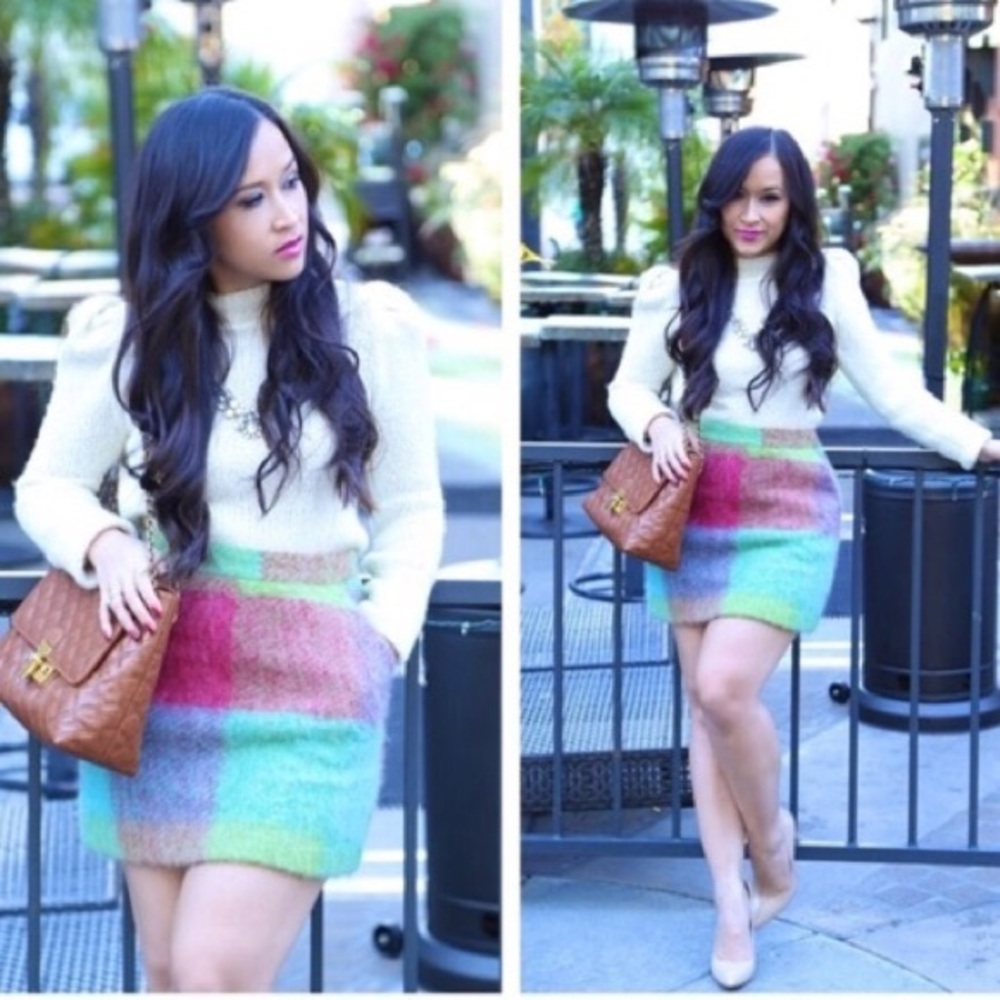 Top shop quilted skirt colorful